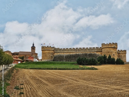 Facade of the Grajal de Campos castle in the province of León photo