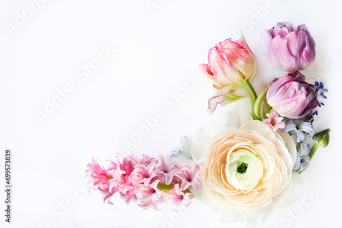 Festive invitation card with beautiful flowers