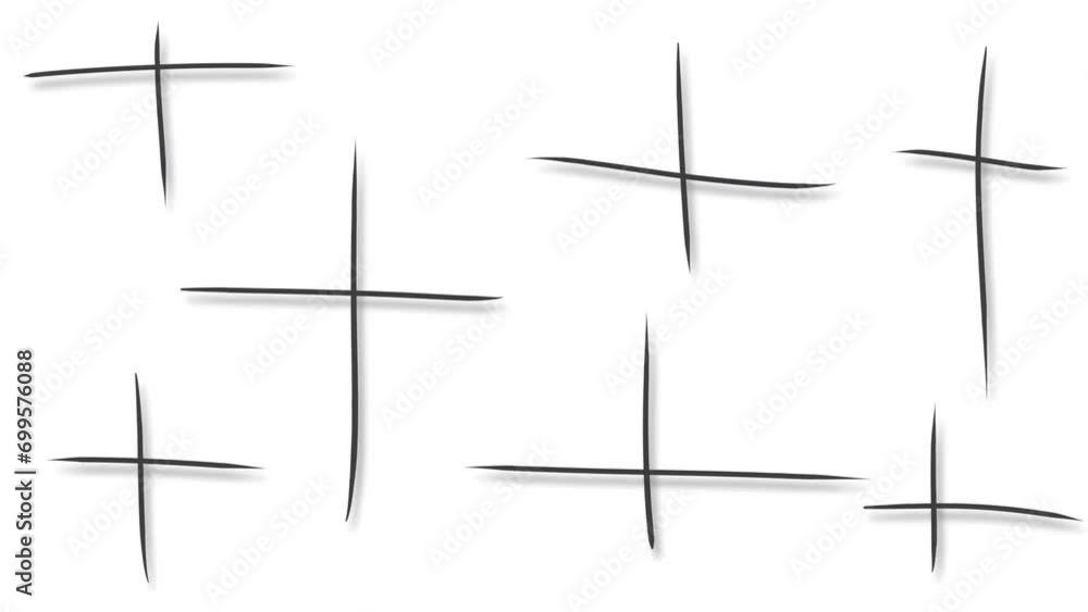 Sharp crosses imitate blinking, decreasing and increasing.
