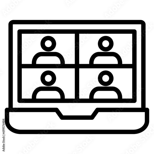 Video Conference Icon Element For Design