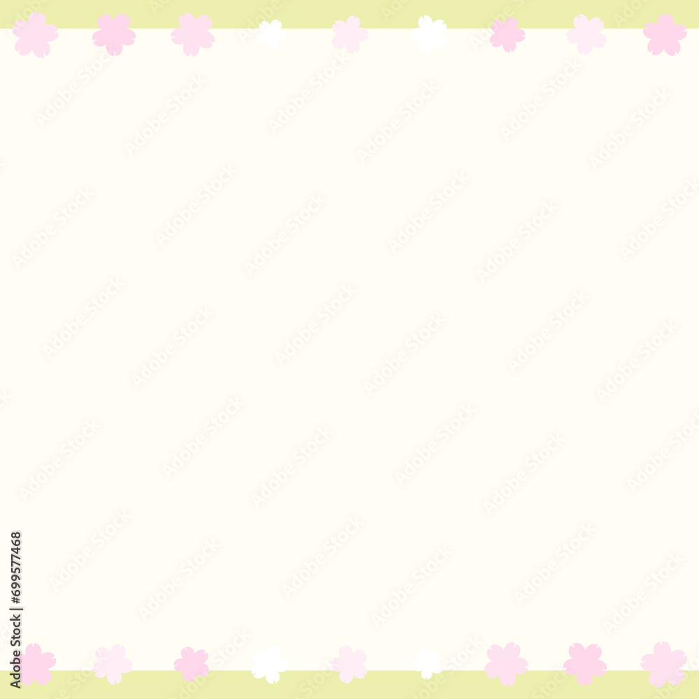 シンプルな桜の花びら黄緑スクエア壁紙⭐︎ シンプルな桜の花びら黄緑スクエア壁紙⭐︎