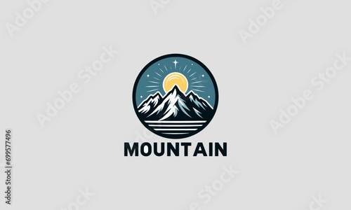 mountain vector illustration flat design logo