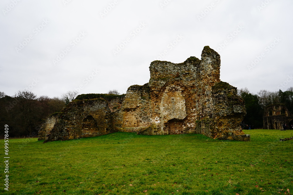 View of old ruins of a building in England