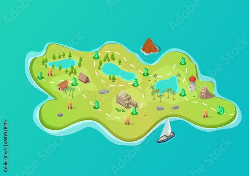 Isometric map for a mobile game