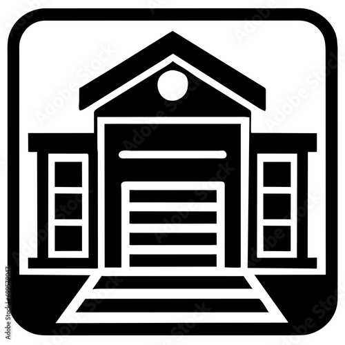 Parking garage security checkpoint vektor icon illustation
