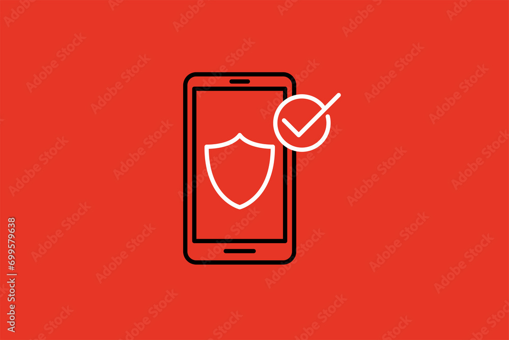 mobile data protection illustration in flat style design. Vector illustration. mobile data protection illustration in flat style design. Vector illustration.