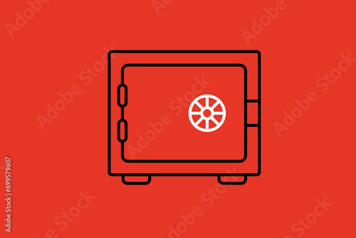 a safe for storing funds illustration in flat style design. Vector illustration.	