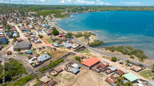 aerial view of Mikindani town in Southern Tanzania