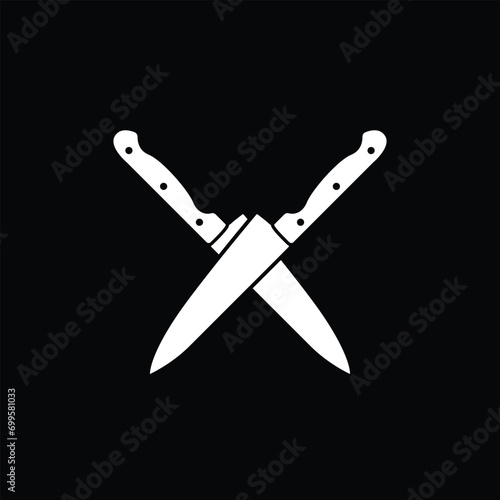 Cross knife on black