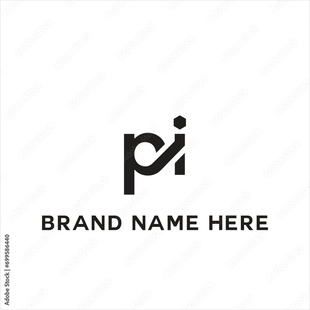 PI logo. P I design. White PI letter. PI, P I letter logo design. Initial letter PI linked circle uppercase monogram logo. P I letter logo vector design. - obrazy, fototapety, plakaty 