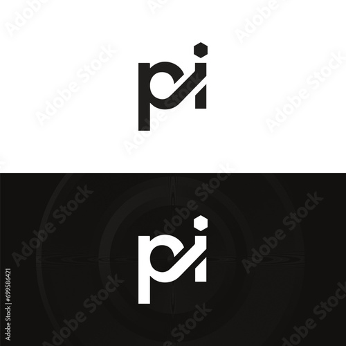 PI logo. P I design. White PI letter. PI, P I letter logo design. Initial letter PI linked circle uppercase monogram logo. P I letter logo vector design.