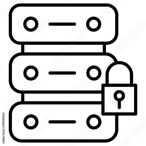 Server Locked Icon of Cyber Security iconset.