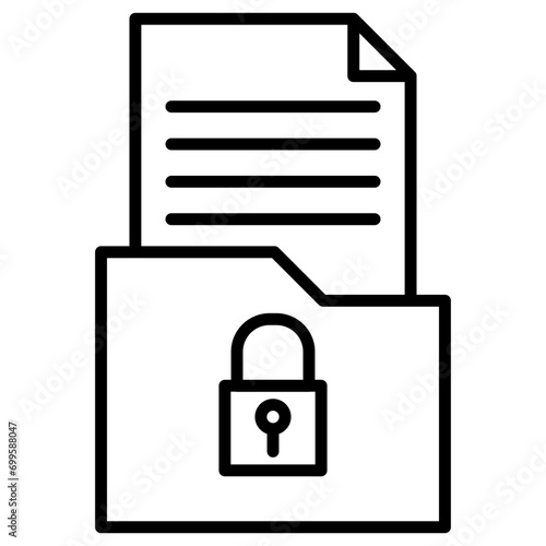 Document Locked Icon of Cyber Security iconset.