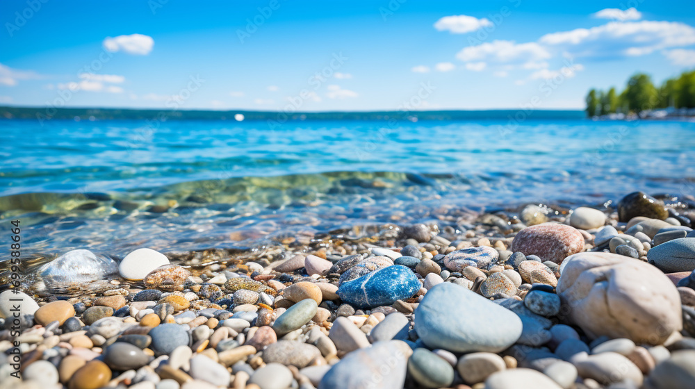 stones on the beach HD 8K wallpaper Stock Photographic Image 