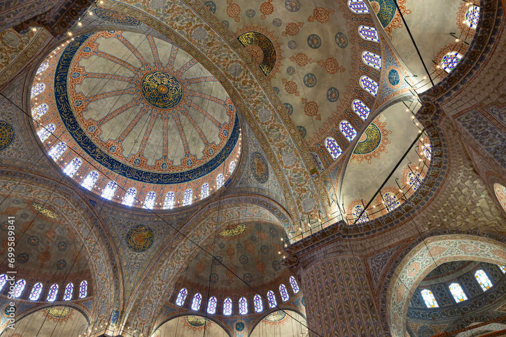 Interior view of Sultanahmet Mosque or the Blue Mosque
