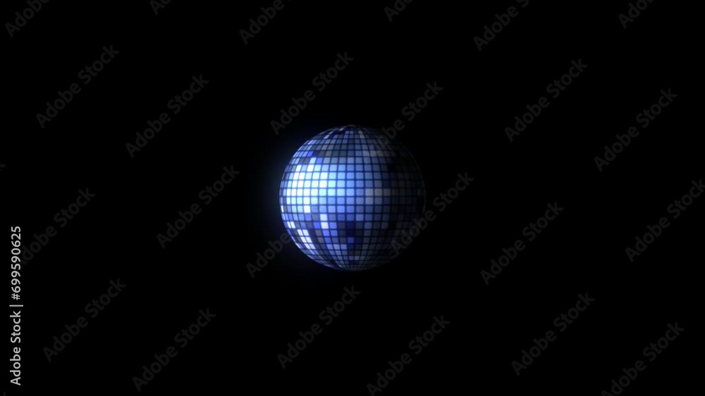 Rotating sparkling disco ball. Concept of night party. Retro disco ball animation. Abstract background with squares. Flashing lights. Stage lights. Floodlight lights. Digital square pixel background Rotating sparkling disco ball. Concept of night party. Retro disco ball animation. Abstract background with squares. Flashing lights. Stage lights. Floodlight lights. Digital square pixel background