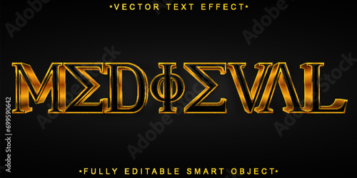 Golden Medieval Vector Fully Editable Smart Object Text Effect