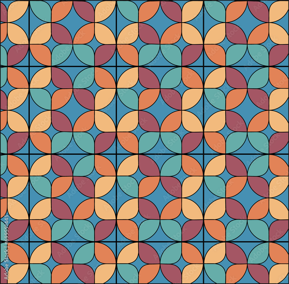 Various geometrical objects pattern illustration.