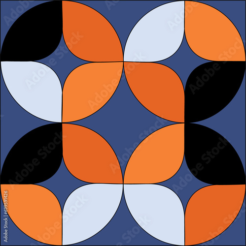 Obraz na płótnie Various geometrical objects on colored background illustration. w salonie