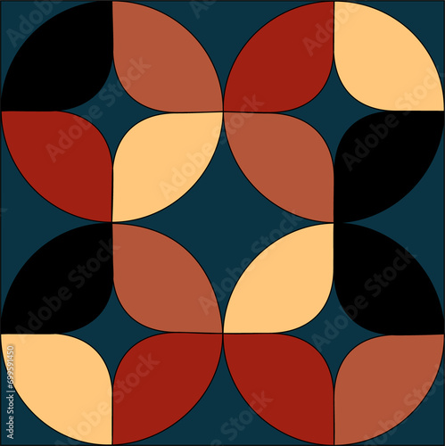 Obraz na płótnie Various geometrical objects on colored background illustration. w salonie