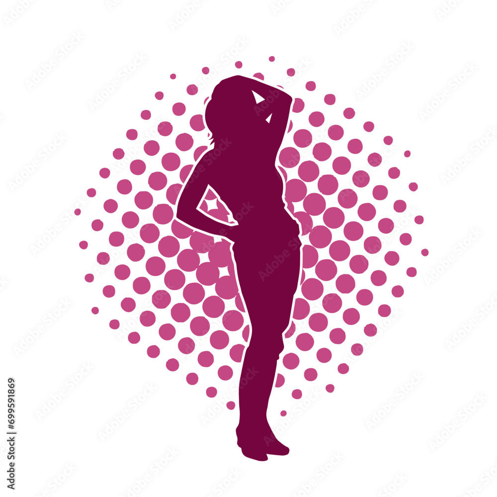 Silhouette of a female model wearing cowboy costume. Silhouette of a cowgirl model in pose. Silhouette of a female model wearing cowboy costume. Silhouette of a cowgirl model in pose.