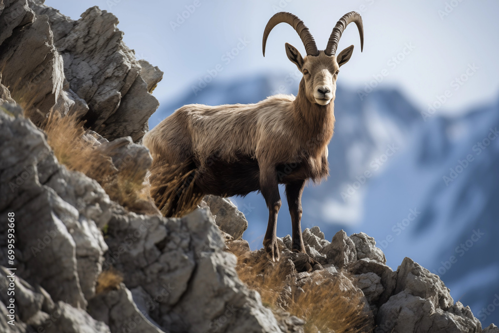 Ibex nas montanhas rochosas - Papel de parede de vida selvagem