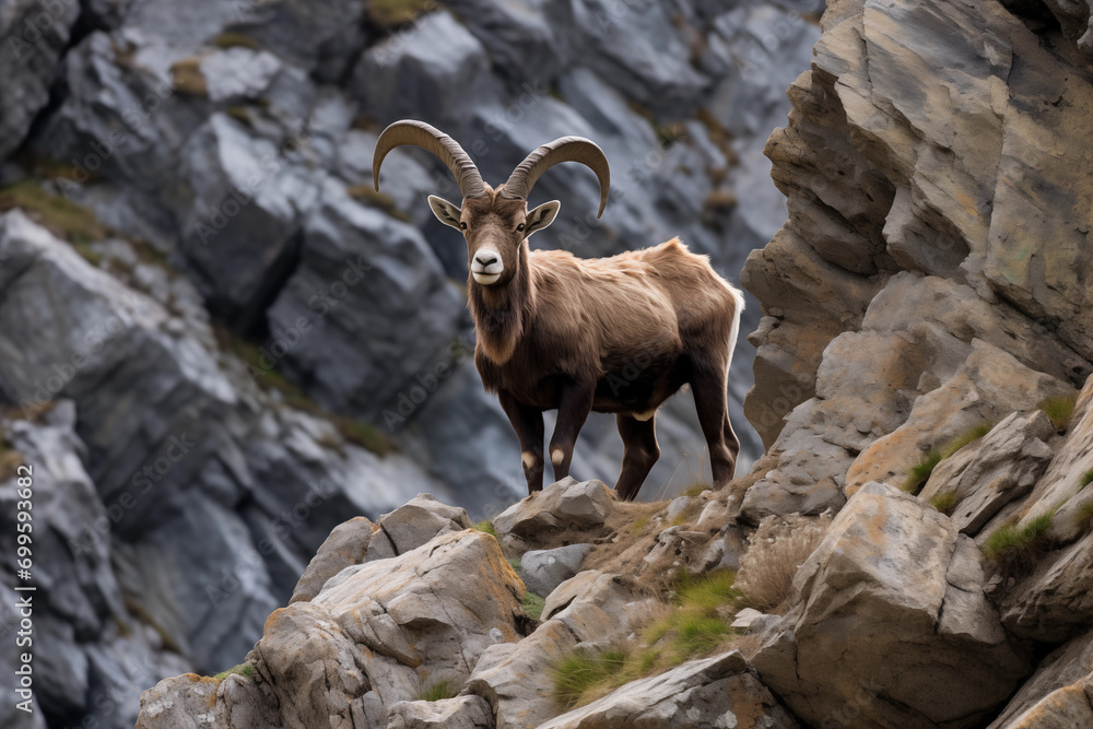 Ibex nas montanhas rochosas - Papel de parede de vida selvagem