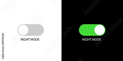 Night mode sliders. Vector icons. Dark theme, Light theme, black, white, settings, control panel, screen, display, vector eps10