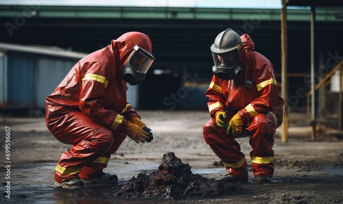 Fireman wearing suits, safety helmet