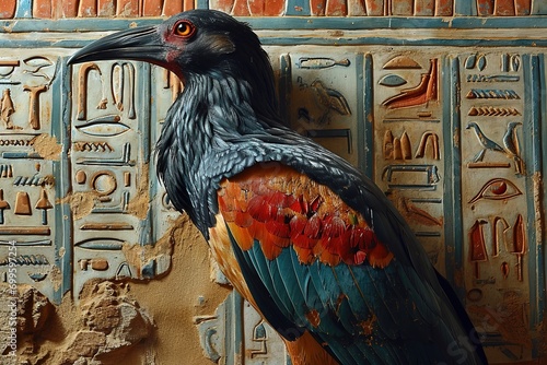 toth the celestial ibis bird ancient egypt hieroglyphic photo