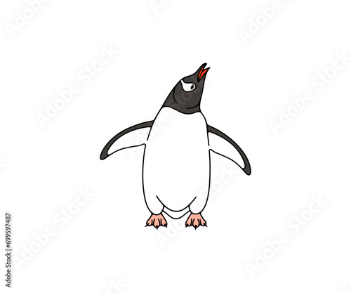 Subantarctic penguin or gentoo penguins  graphic design. Animal  bird  avian  feathered  antarctica and nature  vector design and illustration
