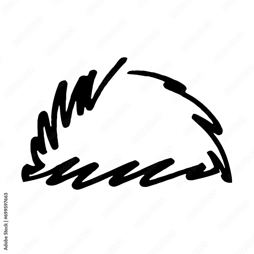 Obraz premium doodle style hand drawn half circle shape 