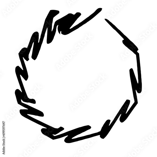 doodle style hand drawn decagon shape 