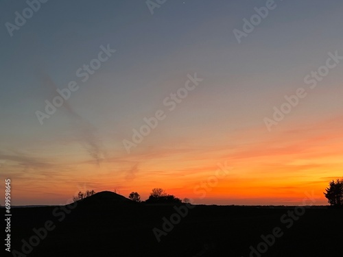 sunset over the field