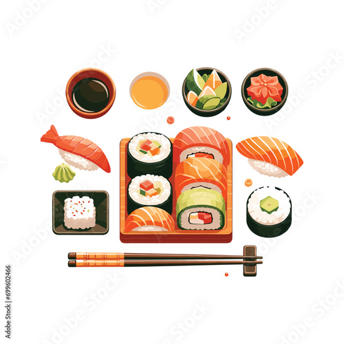 SUSHI FOODS ILLUSTRATION VECTOR