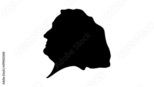 Anna Brownell Jameson, black isolated silhouette photo