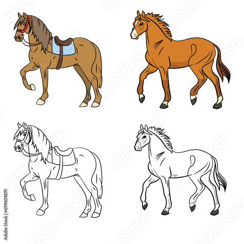 Vector horse outline illustration