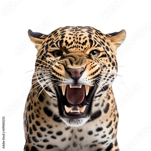Jaguar in Close-Up, Jungle Fauna Image, Wild Beast, Half-Length Shot, Isolated on Transparent Background, PNG