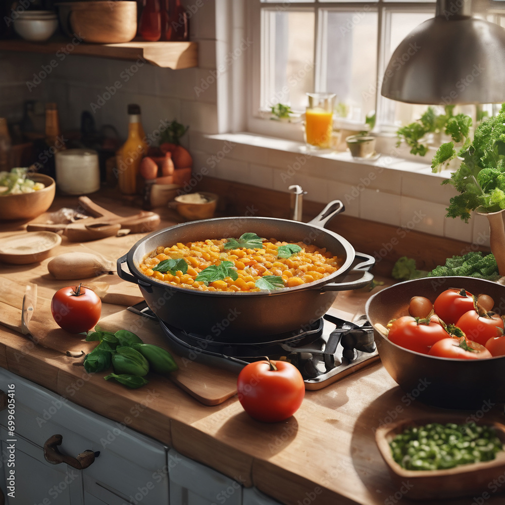 Preparing a meat at home - generated by ai Preparing a meat at home - generated by ai