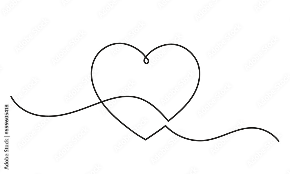 Heart drawing. single continuous line drawing of a heart-free hand made.Valentine's Day concept. illustration for postcards, business cards, invitations, wedding cards, valentine. 