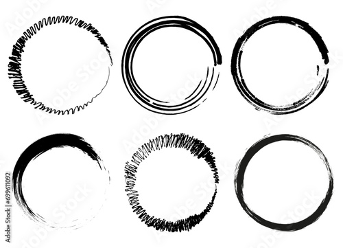 Grunge circle shape. Grunge round shapes. Grunge banner collection. great set in various themes. clip art Silhouette , Black vector illustration on white background. photo