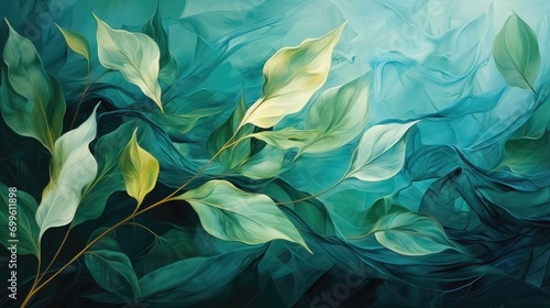 Impressionistic Abstraction. Exploring Modern Surrealist Oil Paintings with Varied Leaf Designs 