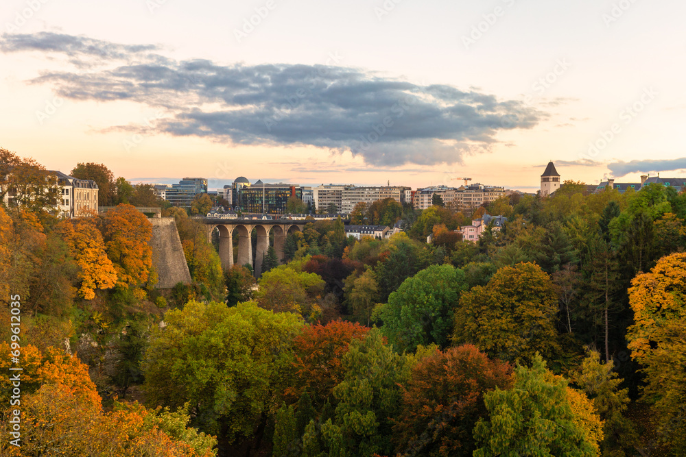 Luxembourg city view, Adolphe bridge