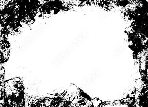 Fondo abstracto grunge con suciedad y textura, textura marco en negro vectorizado, recurso banner con efecto enmarcado. Espacio para texto o imagen.