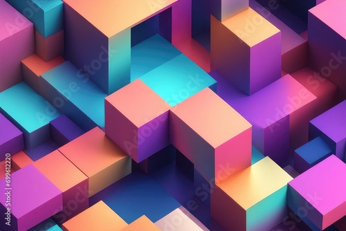 Colorful 3d objects  abstract and creative background  horizontal composition
