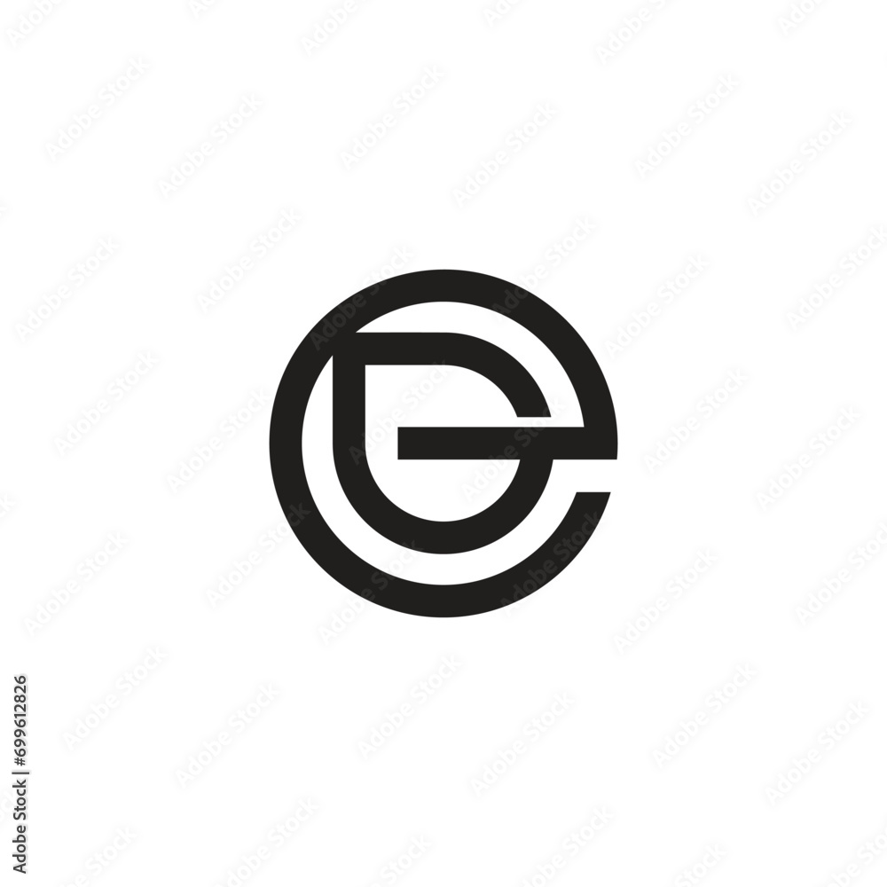 letter eg overlapping line circle logo vector letter eg overlapping line circle logo vector