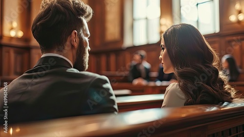 A Man and a Woman Divorce in Court