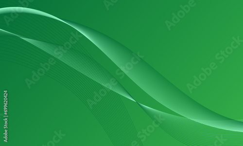 abstract green business lines wave curves on gradient background