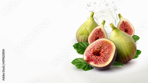 Ripe sweet fig fruits with small seeds on a light background