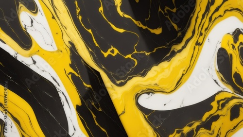 Yellow and Black Marble Stone Background